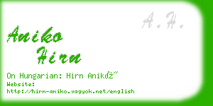 aniko hirn business card